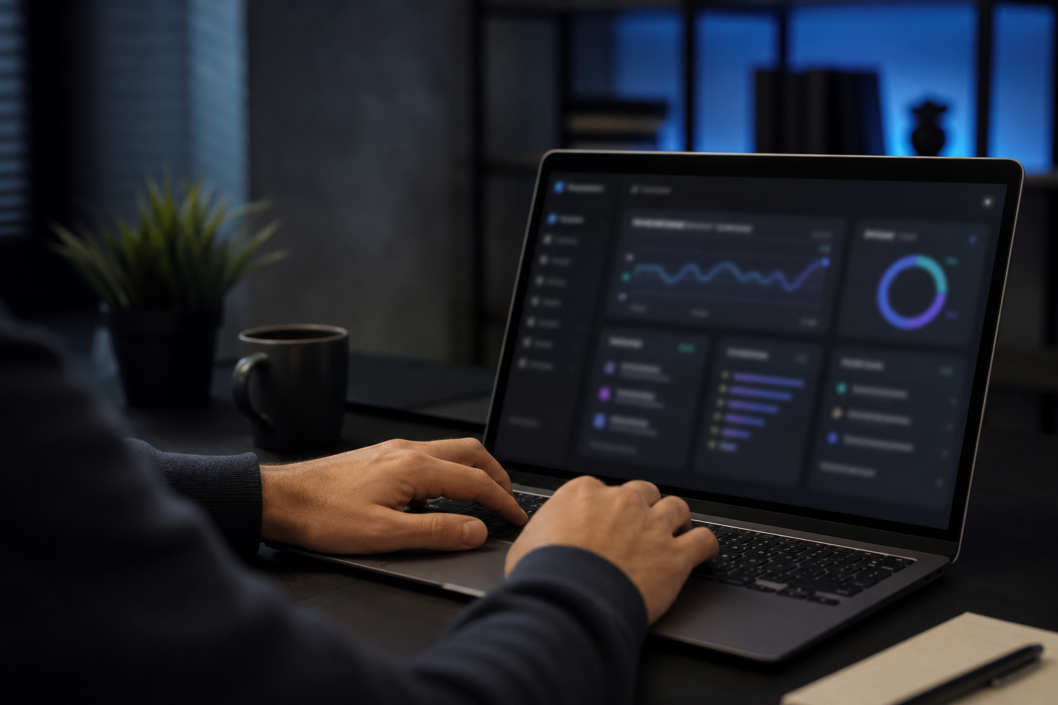 Desarrollo de software a medida en laptop